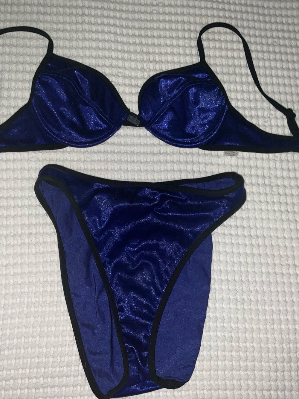Mossimo Supply Co. Shiny Royal Blue Bikini with Black Trim